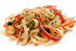 Удон с курицей под соусом терияки